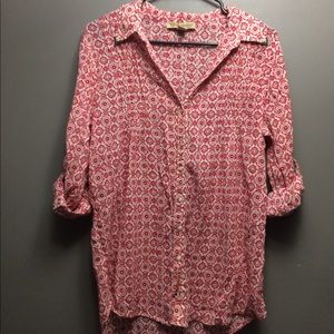 Fun print button down shirt